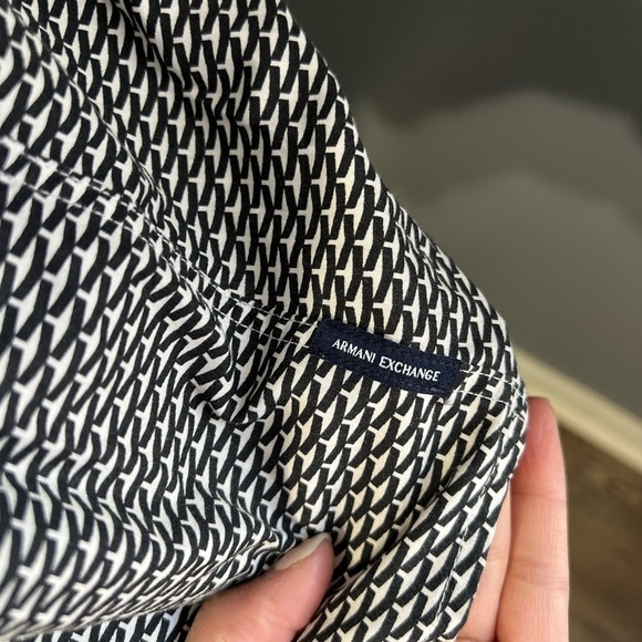 Armani Exchange Fitted Casual Button Up Shirt Micro Pattern Winter 2015 Men's L - Picture 4 of 9